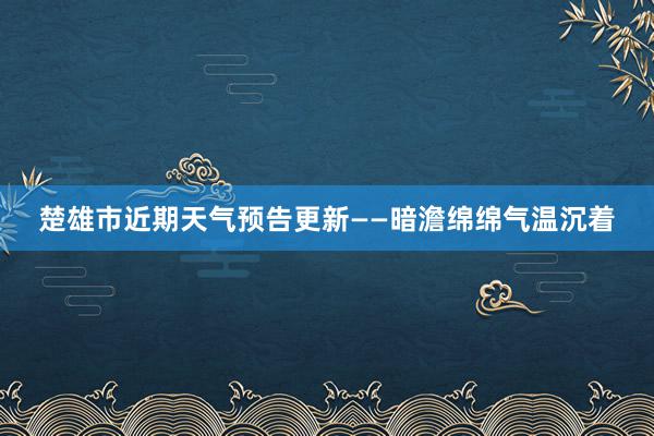 楚雄市近期天气预告更新——暗澹绵绵气温沉着